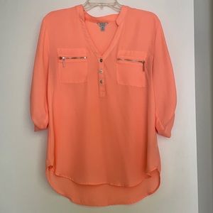 Guess Sheer Button Down Shirt